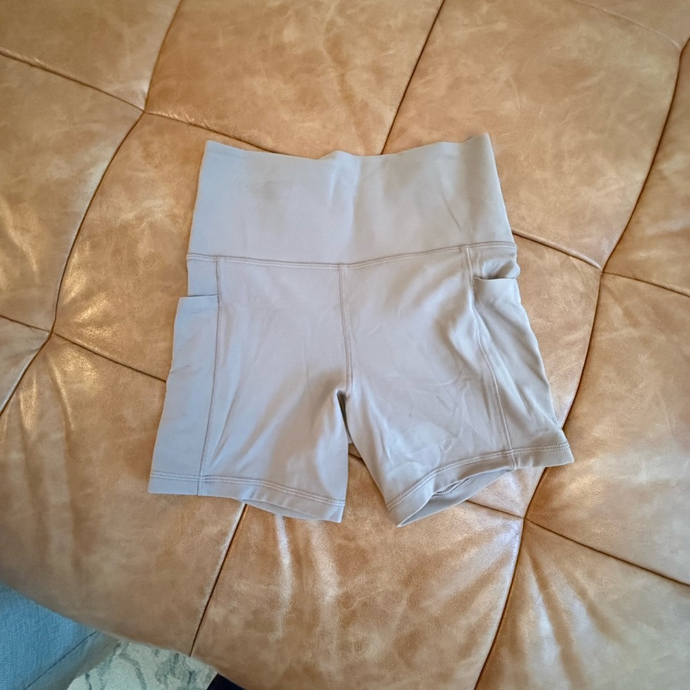 Athleta High-Waisted Beige Shorts